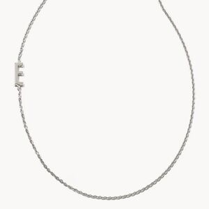 BNWT Kendra Scott Letter E Inline Initial Necklace in Sterling Silver & Gift Box